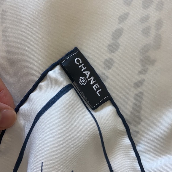 Chanel 100% Silk square scarf. - Picture 7 of 14